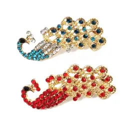 Pins Brooches Jewelry Fashion Women Shiny Rhinestone Hollow Peacock Brooch Pin Wedding Drop Delivery