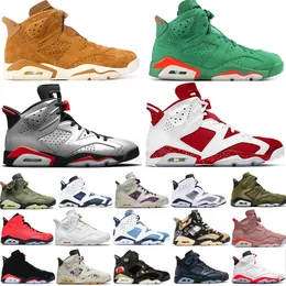 Männer Jumpman 6 6S Schwarz Infrarot-Basketballschuhe Electric Green British Khaki Red Oreo Bordeaux Midnight Navy Tech Chrome Trainer Designer-Sport-Turnschuhe