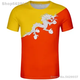 Bhutan T Shirt Free Custom Made Name Number Btn Country T-shirt Bt Black Nation Flag Kingdom Diy Red College Print Po Clothes 220702