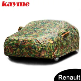 Kayme Wodoodporna Camouflage Car Pokrywa Ochrony Ochrony Outdoor Sun Dla Renault Captur Clio Duster Logan Kadjar Megane2 W220322
