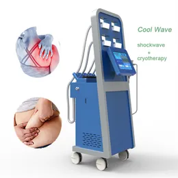 2 in 1 Cryolipolysis Slimming Machine Pneumatic Shockwave Physiotherapy Pain Relief Physical Therapy Shock Wave Equipment Cool Pads Fat Freezing Device