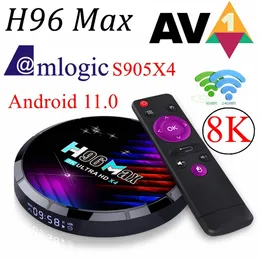 H96 Max x4 amlogic S905x4 Smart Android TV Box 4K Android11 ​​2G 16GB Bluetooth Wi -Fi Google Assistant Set Topbox