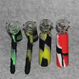 Mini silicone Hammer Bongs Percolator Portable hookah pipes bubbler Glass Bong Water Pipe bongs Bowl