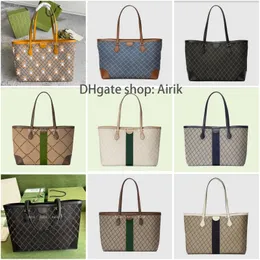 Top Ophidia Totes Medium Tote 631685 Women Designer Business Counter Bag Green and Red Combing Canvas Luxurys Deisgners Double Handle Bag Vintage
