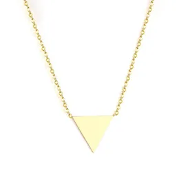 Pendant Necklaces Fashion Gold Triangle Link Chain Choker Necklace Women Jewelry Stainless Steel Babygirl SetPendant