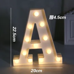 Party Decoration 26 Letters White LED Night Light Marquee Sign Alphabet Lamp For Birthday Wedding Bedroom Wall Hanging Decor