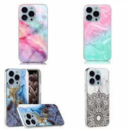 Marble Granite Soft TPU Cases For Iphone 15 14 Plus Pro Max Iphone15 Fashion IMD Natural Stone Rock Phone Skin Back Cover