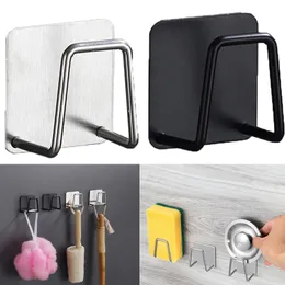 304 Stainless Steel Sink Sponge Holder Self Adhesive Drain Rack Kitchen Wall Hooks Accessories Storage Organizer