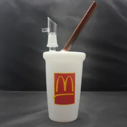 McDonald tazza tazza concentrata d'olio piatto di vetro in vetro bong da 14 mm