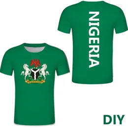 나이지리아 티셔츠 DIY 무료 사용자 정의 이름 검은 티셔츠 저지 국가 국기 기니 텍스트 P O N 캐주얼 티셔츠 의류 220615