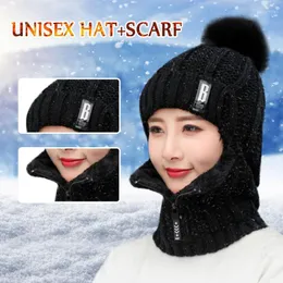 Beanie/Skull Caps Womens Knitted Beanies Hats Earmuffs Add Flocking Thermal Cycling Warm Winter Hat Knitting Scarf Outdoor Gifts Chur22