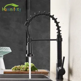 Pull Down Kitchen Spring Faucet 360 Rotation Single Home 2Way Spray Stream Spout Wash Faucets Hot Cold Mixer Crane Tap T200424