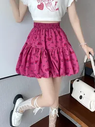 Skirts Qiukichonson Preppy Style Teen Girls Print Summer Tutu Women 2022 Lolita High Waisted Pleated Sexy Saia FemininaSkirts