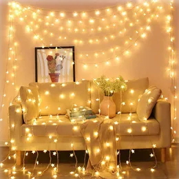 Strings Star String Lights Plashing Garland Home Decoration Fairy Adequado para o quarto de cabeceira LEDLED LEDLED LEDLED LED