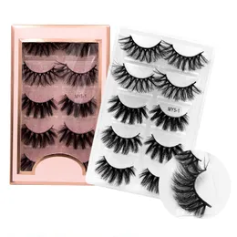 5 Pairs/set 5D False Mink Eyelashes Lightweight Comfortable Wear Soft Fake Lashes Makeup Reusable Faux Eyelashes