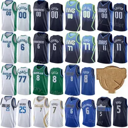 Finały wydrukowane koszykówki Spencer Dinwiddie Jersey 26 Luka Doncic 77 Jalen Brunson 13 Tim Hardaway Jr 11 Dorian Finney-Smith 10 Dwight Powell Kristaps Porzingis