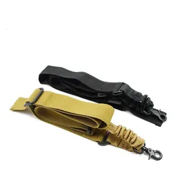 Accessori tattici Nylon 1 punto singolo esterno regolabile Bungee Sling Strap System Hook Buckle Corda regolabile Caccia Training Cinture