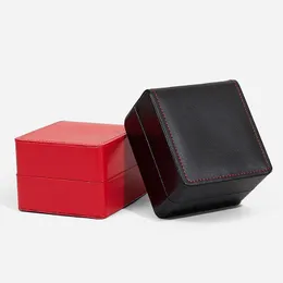 Watch Boxes & Cases Luxury PU Leather Travel Case Chic Portable Vintage Display Storage With Slid In Out OrganizersWatch