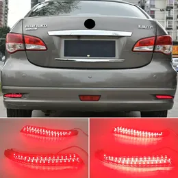 2PCS LED Car Rear Bumper Reflector Light For Nissan Almera Bluebird Sylphy 2009 2010 2011 Brake Backup Stop Tail Fog Lamp