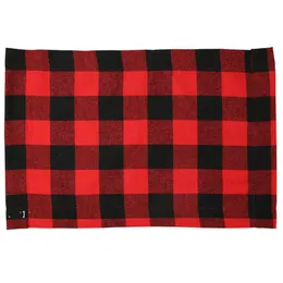 Plaid Placemat Christmas Decoration Red Black Plaid Table Cutlery Plate Place Mat Tablecloth Xmas Home Party Decoration