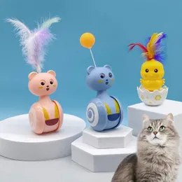 Kedi oyuncak oyuncak interaktif bardak tüyü kedi kendi kendine merhaba evcil hayvan malzemeleri ayı küçük sarı tavuk komik alay kedileri top jouet chatcat