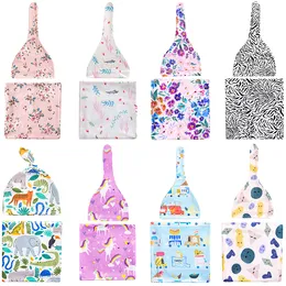 32 Styles Infant Print Sleeping Bags with Hat Baby Swaddling Newborn Cotton printing Blanket With cap 2pcs/set M4174