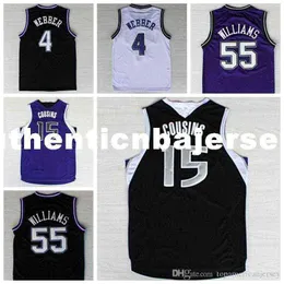 남성 #15 DeMarcus Cousins ​​Jersey All Stitched Wholesale #55 Williams Jersey Black Basketball Jersey NCAA College