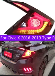 Bilstyling för Civic X Bakljus 20 16-20 19 Ny Civic Type R LED-bakljus Hatchback 5 Dörr baklamp Drl Dynamic Signal