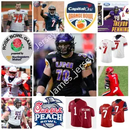 70 Trevor Penning Jersey 2022 Draft Men White Game Uniform Northern Iowa Panthers Football Jerseys Projeções finais antes da primeira rodada bordada costura