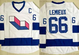 فيلم Ice Hockey Lemieux 66 Hockey Jerseys Slap All Titched White Color Away Treatable Sport Sale عالية الجودة