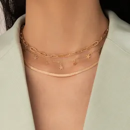 2022 Bohemian Tassel ClaVicle Chain Choker Halsband Prett Fjäril Snake Gold Silver Color Geometry Alloy Metal Jewelry