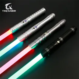 TXQSABER Sales Heavy Dueling Lightsaber 6 set sound 12 Color Changing Metal Hilt Cosplay Gift Volume Adjusting Laser Sword 220809