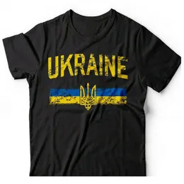 Men's T-Shirts Summer T-Shirt For Men Ukraine Flag Anti-war Cool Short Sleeve Casual O-Neck High Quality Cotton T Shirt Male Tops Loose Clot