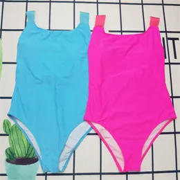 Женские цельные купальные бикини настаивают сплошной розовый синий купальный костюм для купальника с двумя частями.