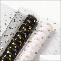 Decorazione per feste Forniture per eventi Festive Home Garden Ll 50Cmx5Y Love Star Glitter Tle Roll Spool Craft Wed Ot54Y