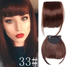 Bangs Synthetic Wigs Straight Dark Brown Factory Supply Wholesale