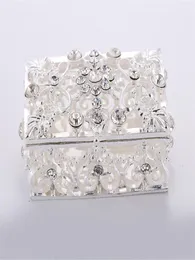 Party Decoration Wedding Gifts Cosmetics Storage Box Jewelry Diamond Container Metal Hand Silver Home DecorParty