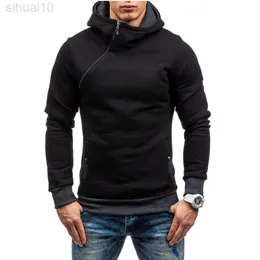 Herfst Streetwear Mannen Hoodie Sweatshirt Schuine Rits Heren Slanke Trainingspak Mannelijke Casual Jassen Sweatshirts Trui Jas My046 L220730