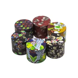 New cartoon bag flower smoke grinder 4 strati 40mm punto di fumo in metallo stampato