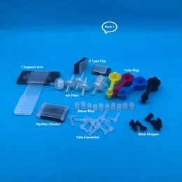 Ink Refill Kits Spare Parts DIY CISS Accessories Air Filter T Support Tube Clarity Clincher Tank Plug Connector Elbow RingInk KitsInk