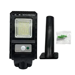 Lâmpada de rua solar 50 W com poste de luz branca Sensor de movimento Lâmpada de parede Luzes de segurança para pátio de estrada jardim ao ar livre