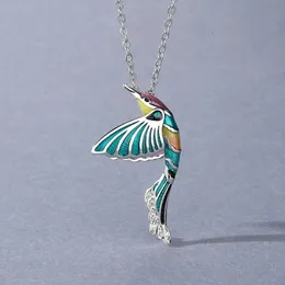 Hänge halsband italienska kolibri halsband färgharts retro kvinna klavikel kedja gåva smycken grossist beroende
