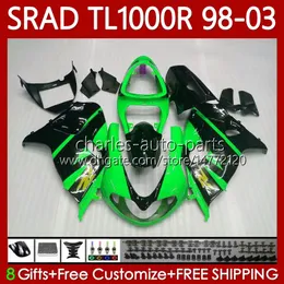 Corpo OEM per SUZUKI SRAD TL1000R TL-1000R TL1000 R 98 99 00 01 02 03 Carrozzeria 118No.78 TL 1000R 98-03 TL-1000 TL 1000 R 1998 1999 2000 2001 2002 2003 Kit carenatura Verde nero