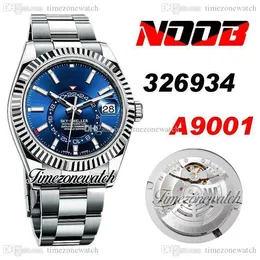 N Nieba 326934 A9001 Automatyczny Zegarek Mężczyzna 42mm Klabiona Bezel Blue Dial Stick Markery OysterSterSeel Bransoletka z karty gwarancyjnej TimeZonewatch Super Edition R02