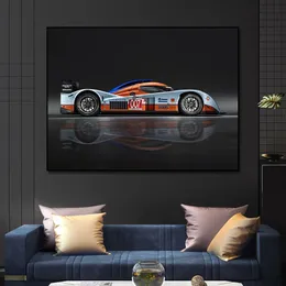 Sport racing bil affisch målning tryck på duk nordisk väggkonst bild för levande noom hem dekoration ramlös