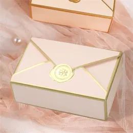 50Pcs Envelope Shape Candy Box Chocolate Gift Packaging for Guests Baby Shower Wedding Favor Treat es Party Decor 220427