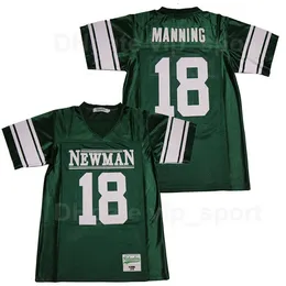 C202 Sport Football High School 18 Peyton Manning Isidore Newman Jersey Team Color Green Breatable Pure Cotton All sömnad toppkvalitet till försäljning