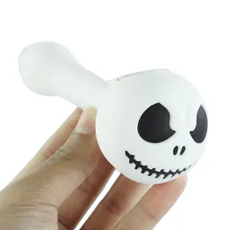 4.6 inch Halloween silicone Skull Jack Smoking Hand Pipes Oil Burner Tobacco Tool Accessories mini water pipe wax dab rigs