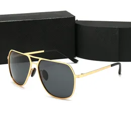 Occhiali da sole da uomo vintage polarizzati in vetro nero con montatura in oro 54 cm pilota per Hot L V806636# Occhiali da sole da esterno dal design classico UV400 Oculos De Sol Gafas con scatola