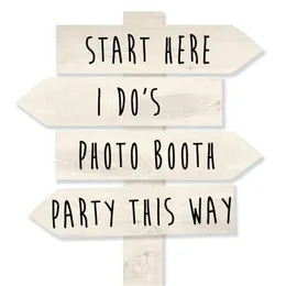 Decalques de boas -vindas Textos personalizados Direção Vinil Party Wedding Party Po Booth Sign Board Murais Art Az847 220622